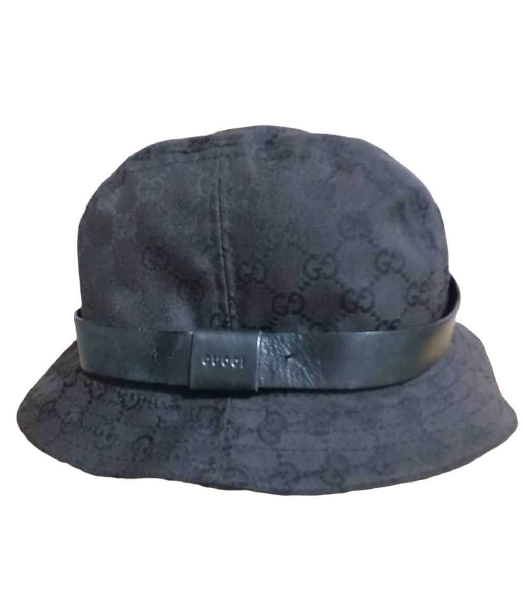 バケットハット GUCCI グッチ - GG柄 帽子 ブラック 黒 イタリア製 メルカリ キャンバス レディース GGキャンバス Mサイズ ハット (GUCCI&frasl;ハット
