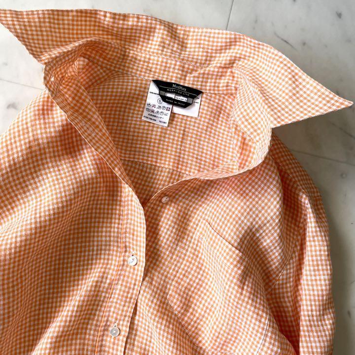 MaxMara マックスマーラ シャツ リネン 麻100% ストライプ 美品 