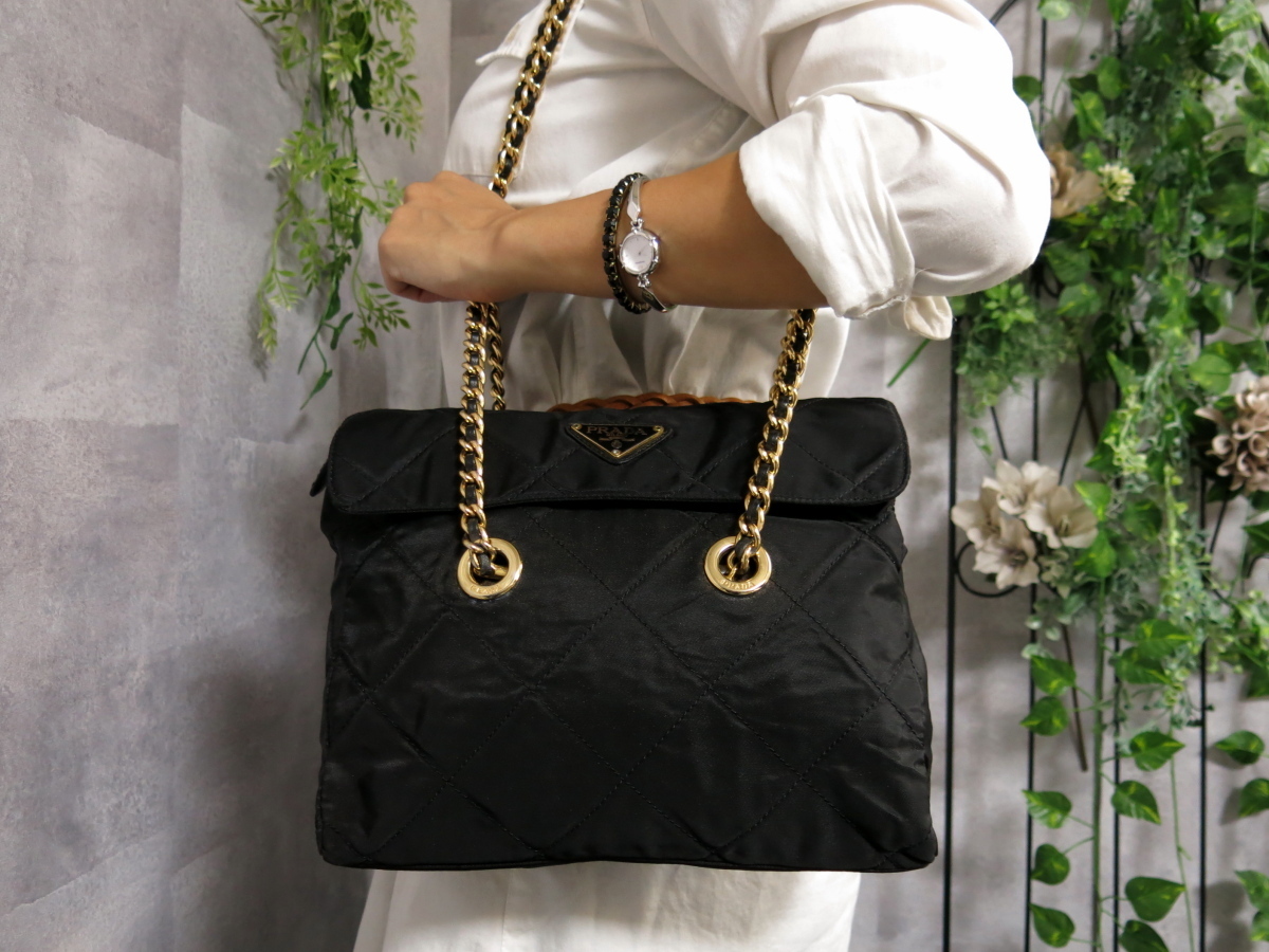 ○超美品○PRADA プラダ○キルティング ポコノ ナイロン サフィアーノ 