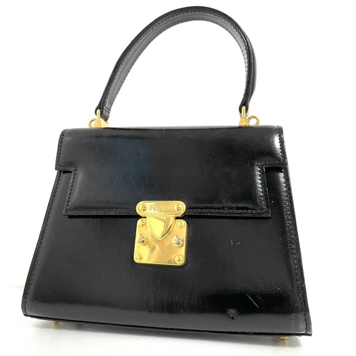 1円スタート FENDI フェンディ ゴールド金具 ミニサイズ ハンドバッグ 