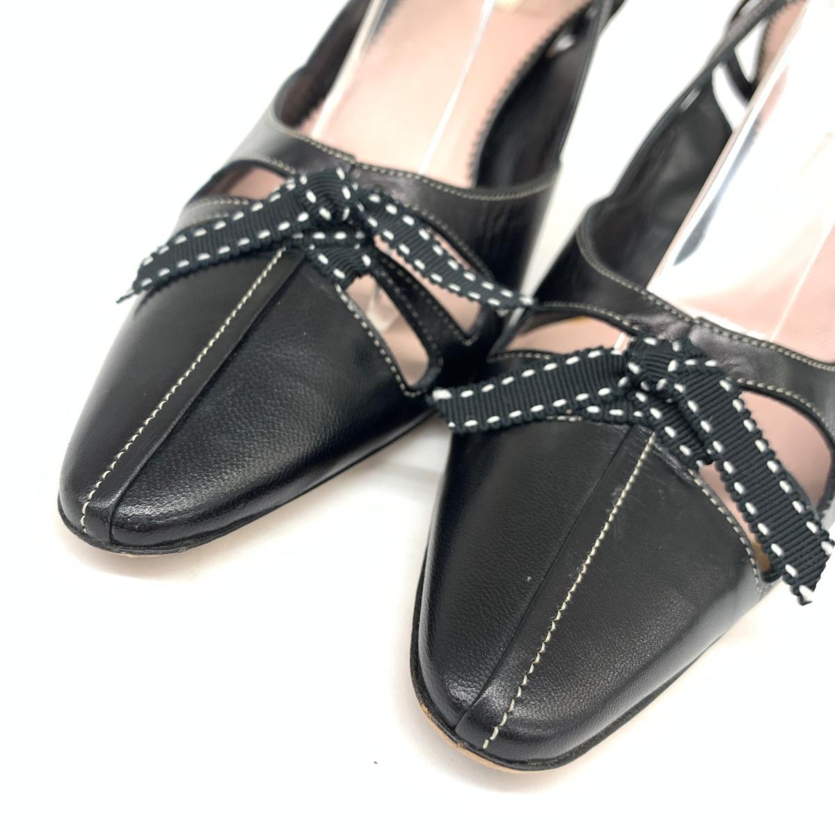 ◆PRADA プラダ パンプス サイズ34◆　black /黒/ブラック/リボン/ストラップ/イタリア製/レディース/シューズ/靴 プラダ PRADA パンプス 1XZ747 サイズ34 1&frasl;2EBAP7058