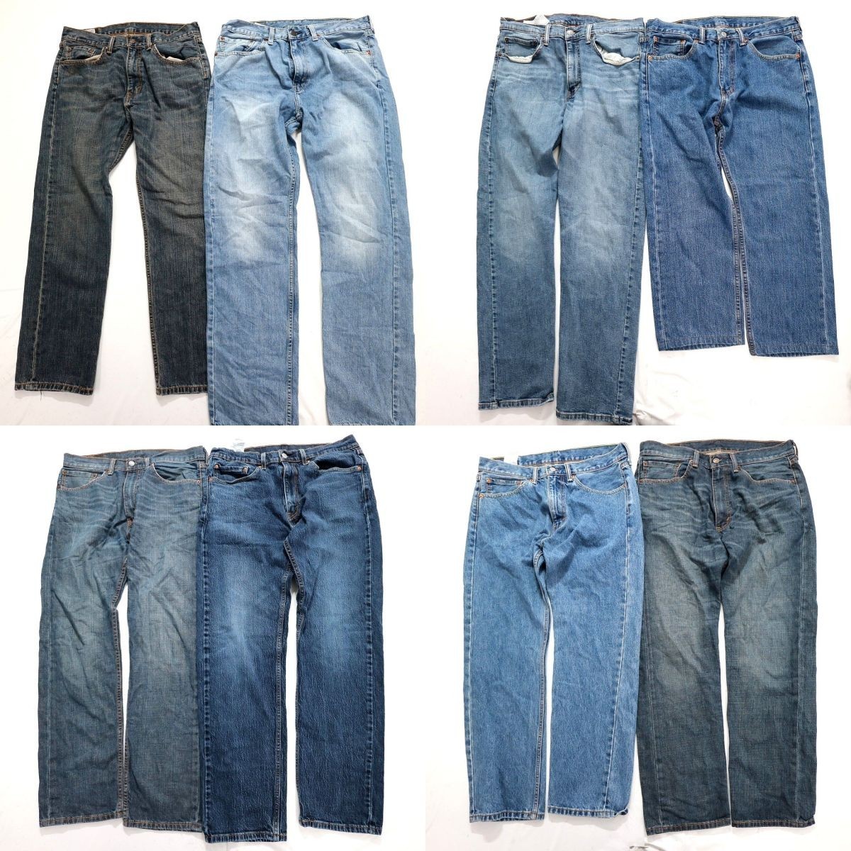 ◎LEVI`S 505 set アメカジ インディゴブルー 他 (メンズ33/34) 8枚セット まとめ売り 古着卸 1円スタート 最落なし MI2662