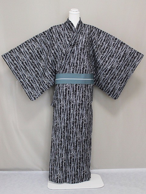 新作，100%新品 弐7688 江戸本染反物仕立て 男性単衣着物浴衣 裄69丈
