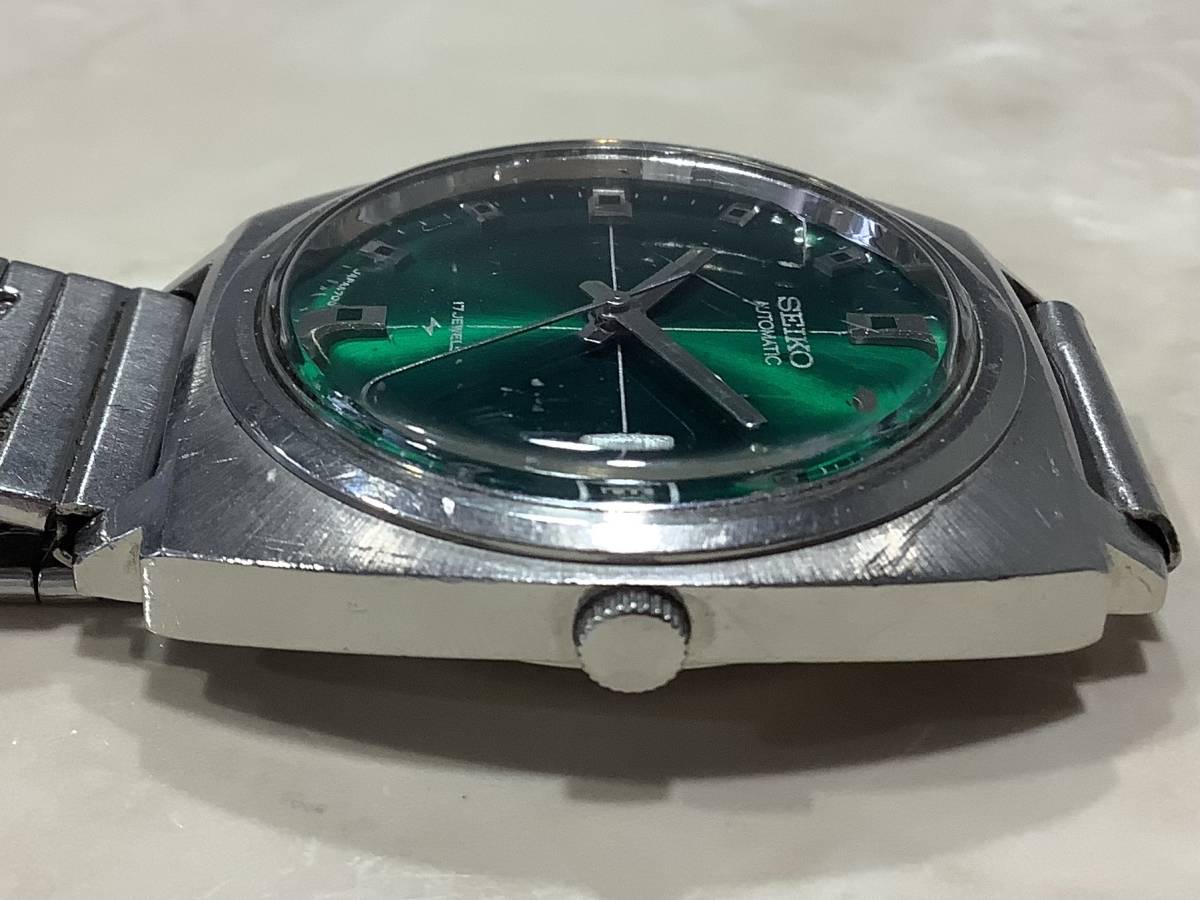 1円〜 稼働品 SEIKO セイコー グリーン文字盤 17Jewels 17石 亀戸 
