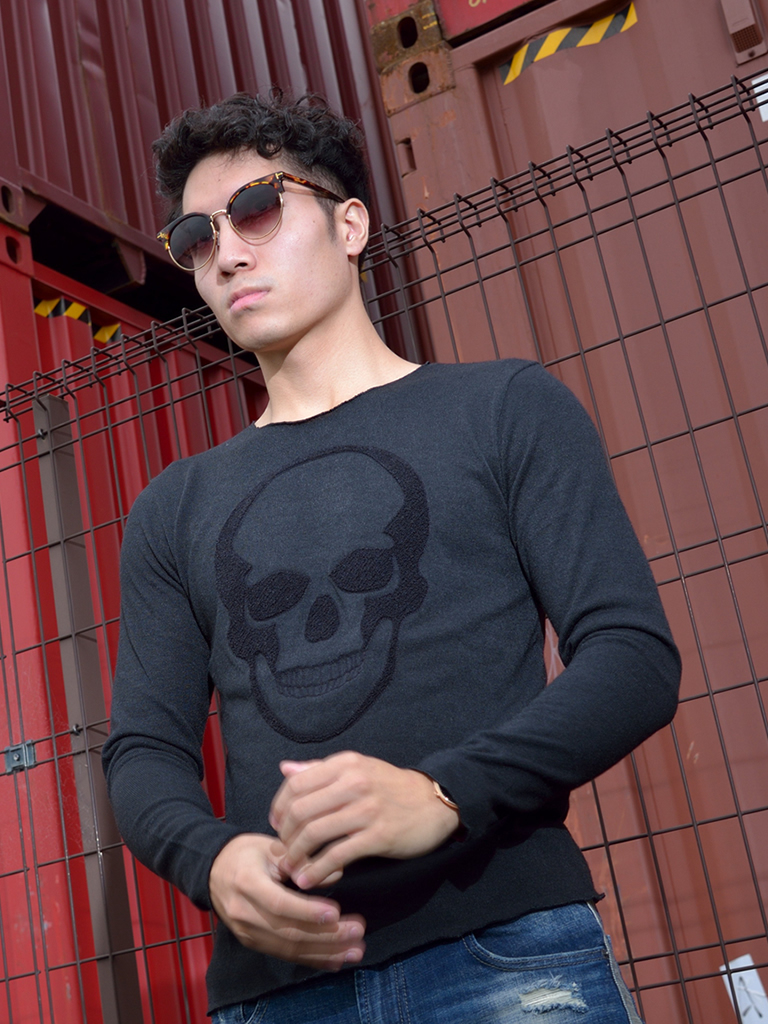 2025，新品 ファントムスタイル 長袖 ニットスカル ロンT ブラック 男女兼用 ルシアン ハイドロゲン ウザリス M L XL XXLサイズ(Mサイズ)｜売買されたオークション情報、yahooの商品情報をアーカイブ公開 - Mサイズ