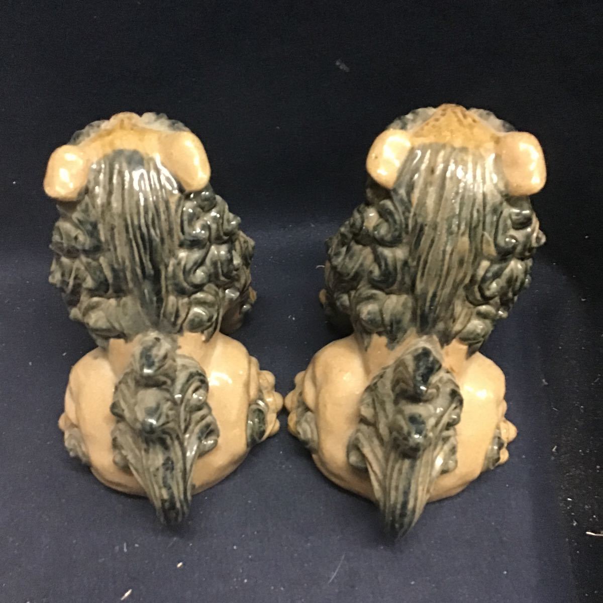 シーサー 狛犬 獅子 置物 陶器製 沖縄 琉球 壺屋焼 一対 2体 魔除け 