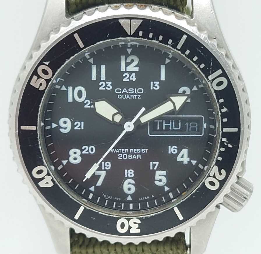 CASIO QUARTZ MD-707 ミリタリーダイバーメンズ 腕時計3針