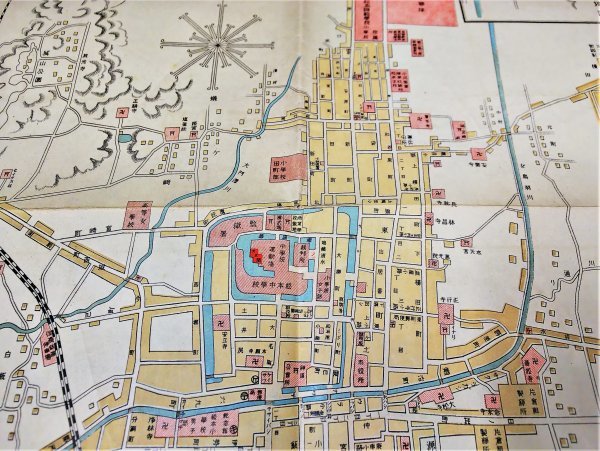 S192 戦前 大正5年 長野 歴史 郷土資料【松本市全圖 温泉地圖・町名入