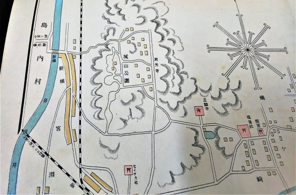 S192 戦前 大正5年 長野 歴史 郷土資料【松本市全圖 温泉地圖・町名入