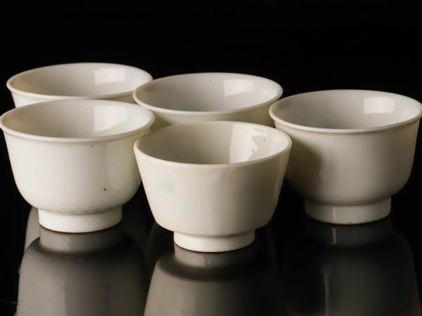 低価，お得 【流】中国美術 唐物 白磁煎茶碗五客 DD128