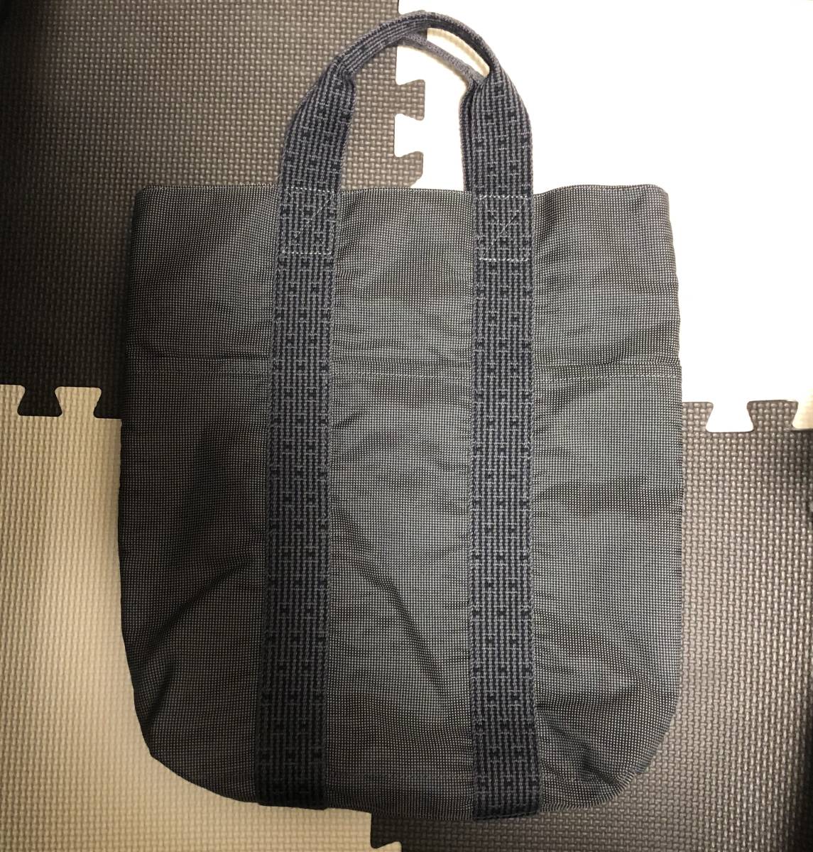 HERMES エールライン カバス ハンドバッグ トートバッグ グレー 
