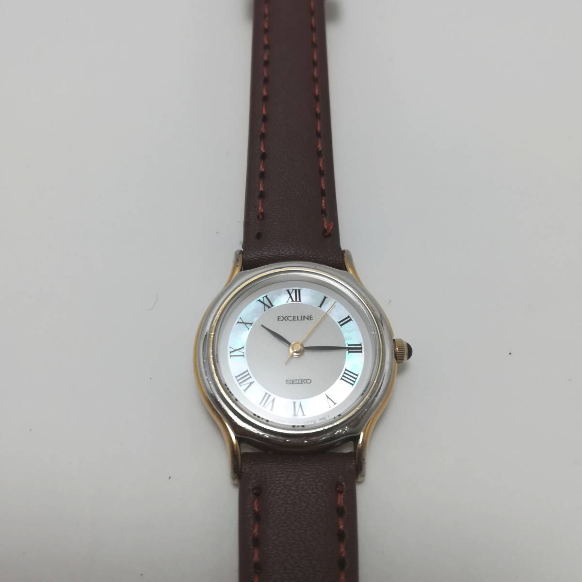 SEIKO Exceline エクセリーヌ シェル文字盤 年差クォーツ 3F31-0A70 