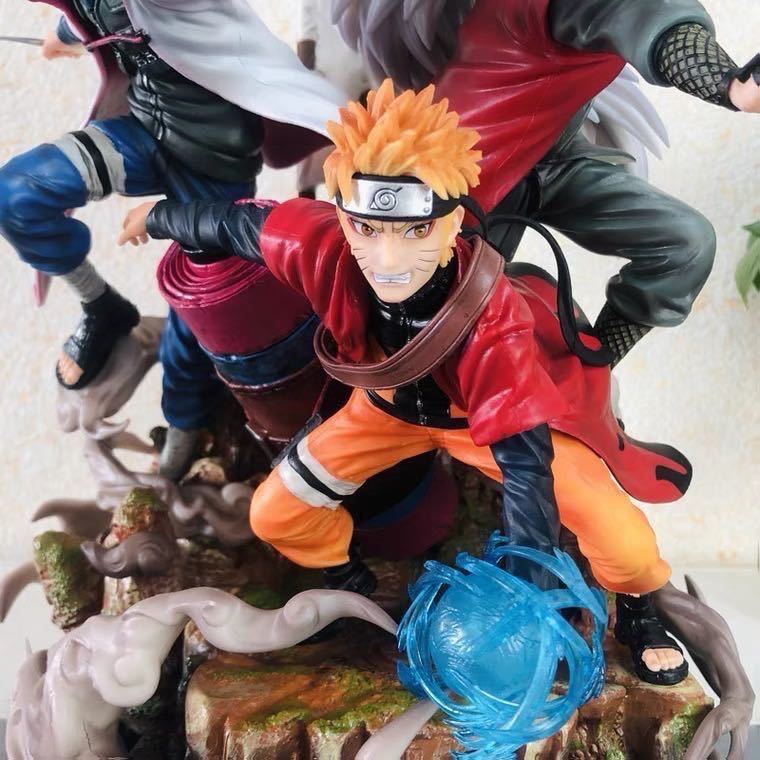値段交渉可能 NARUTO ナルト ナルト、ミナト、自来也 PVC製41cm 