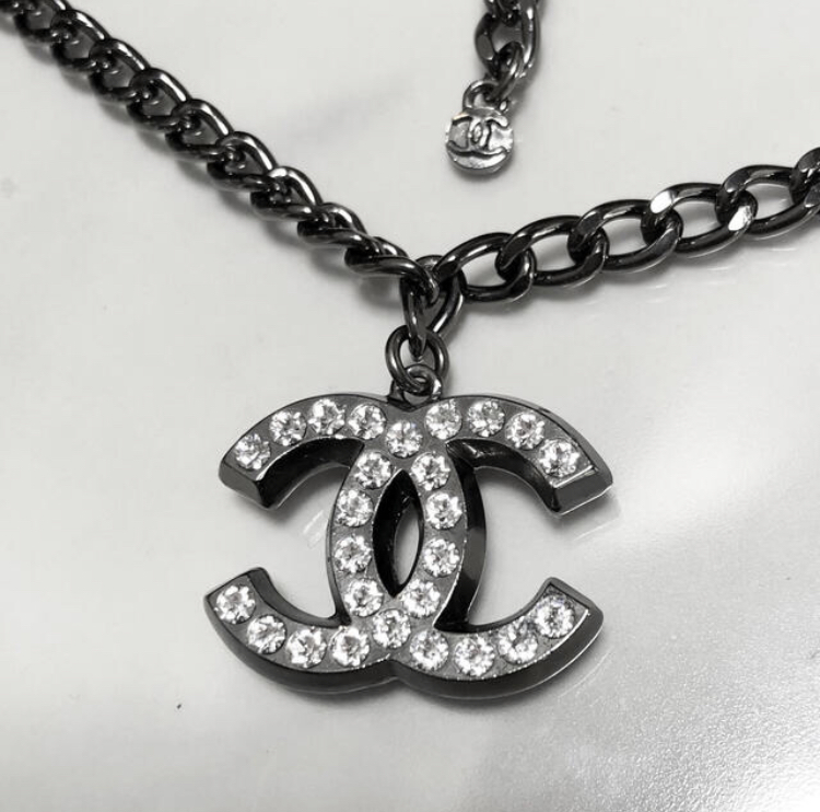 ココマーク ネックレス ラインストーン CHANEL シャネル ブラック 