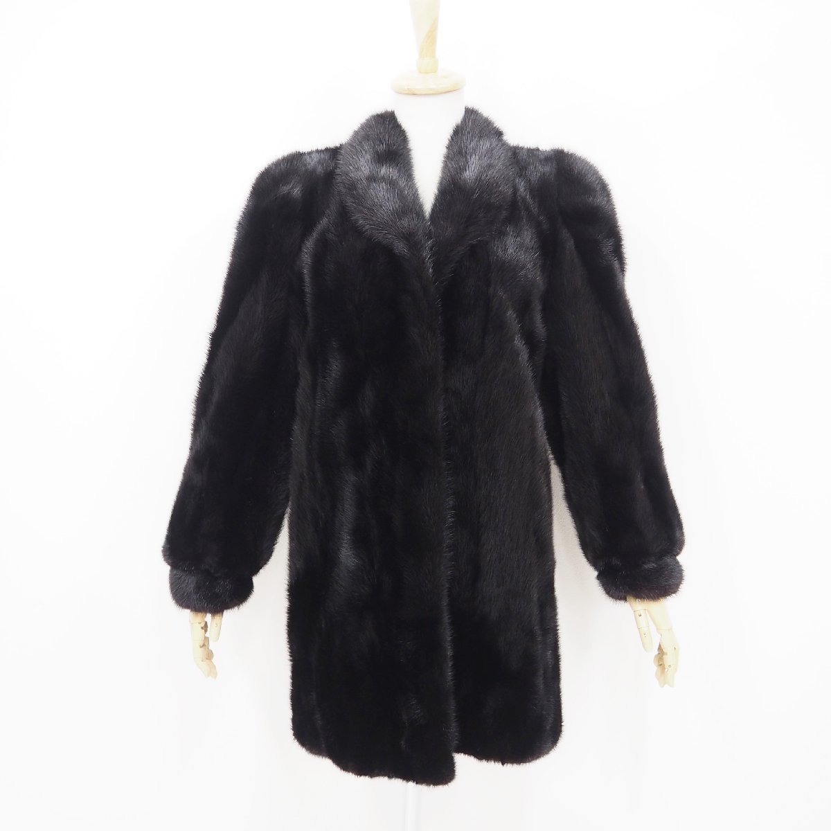 美品【 アップヘアー 】ベーシック◇高級毛皮 ブラックミンク