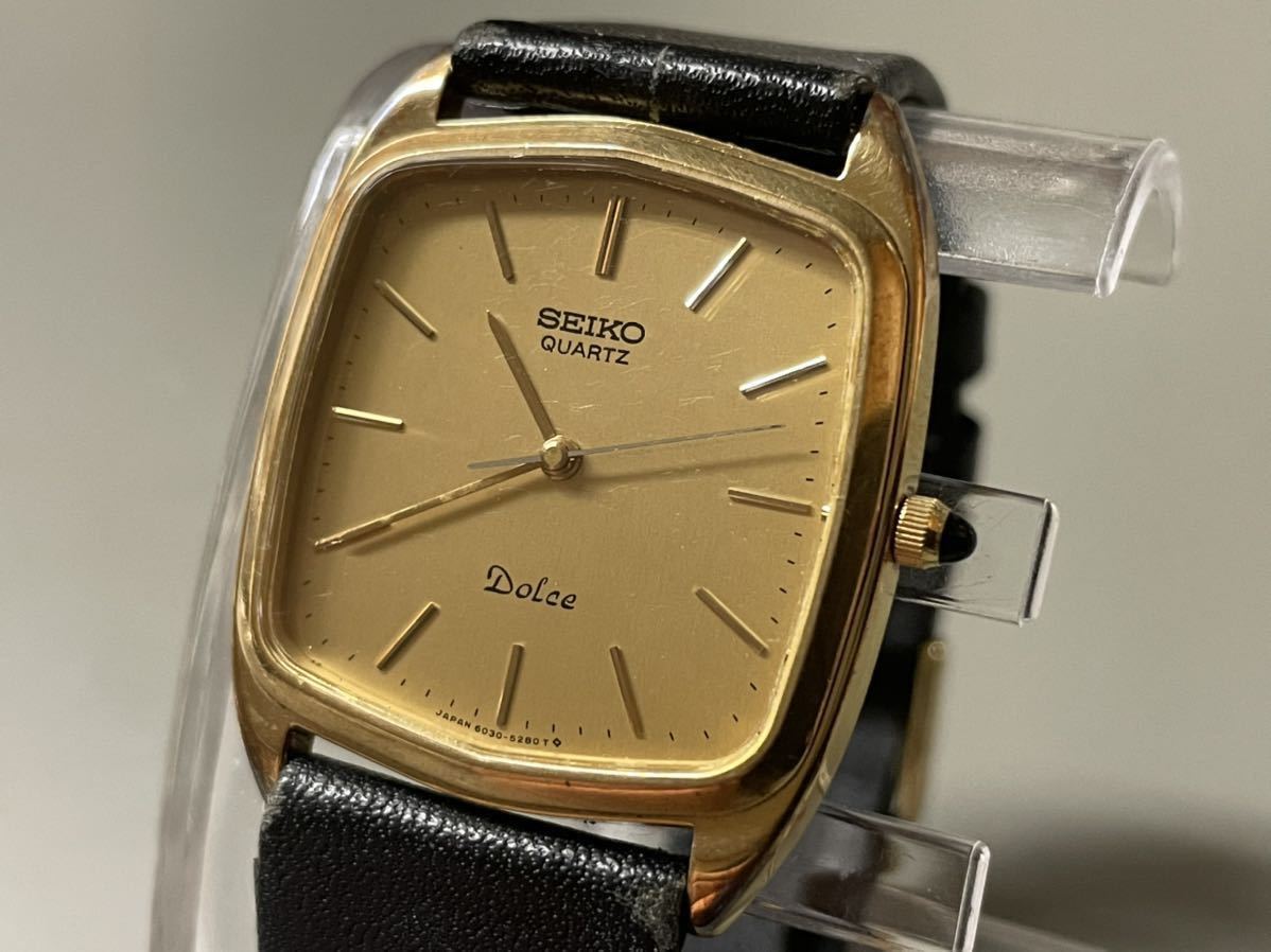 1円～◇ セイコー SEIKO クォーツ Dolce ドルチェ 6030-5260 スクエア