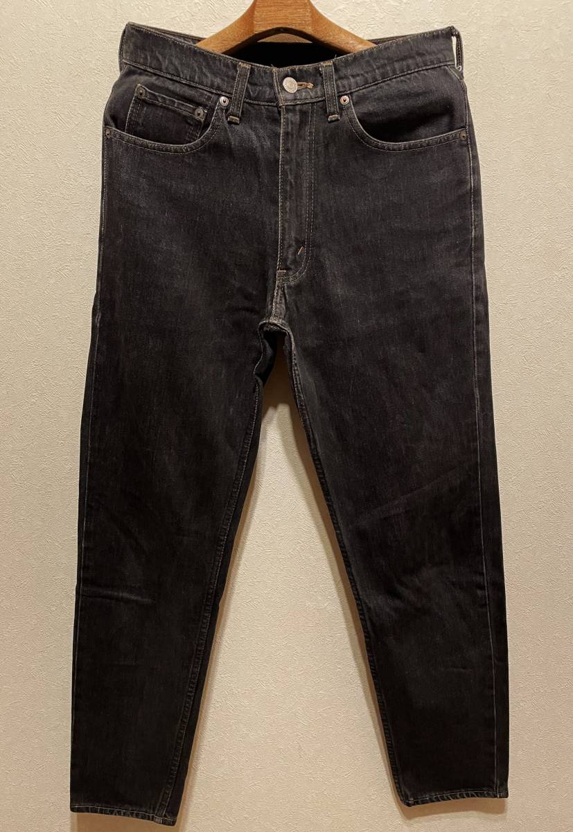 90年製90sオールドLevi's626先染め黒ブラックデニムW31スリムジーンズ