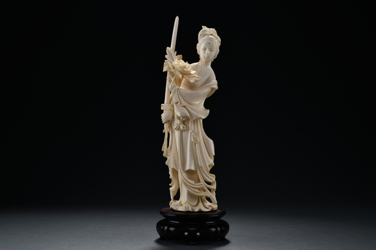 220926⑨時代物 長さ約30.8cm 精密石眼梅鳥彫り大硯 -大硯の中古品 