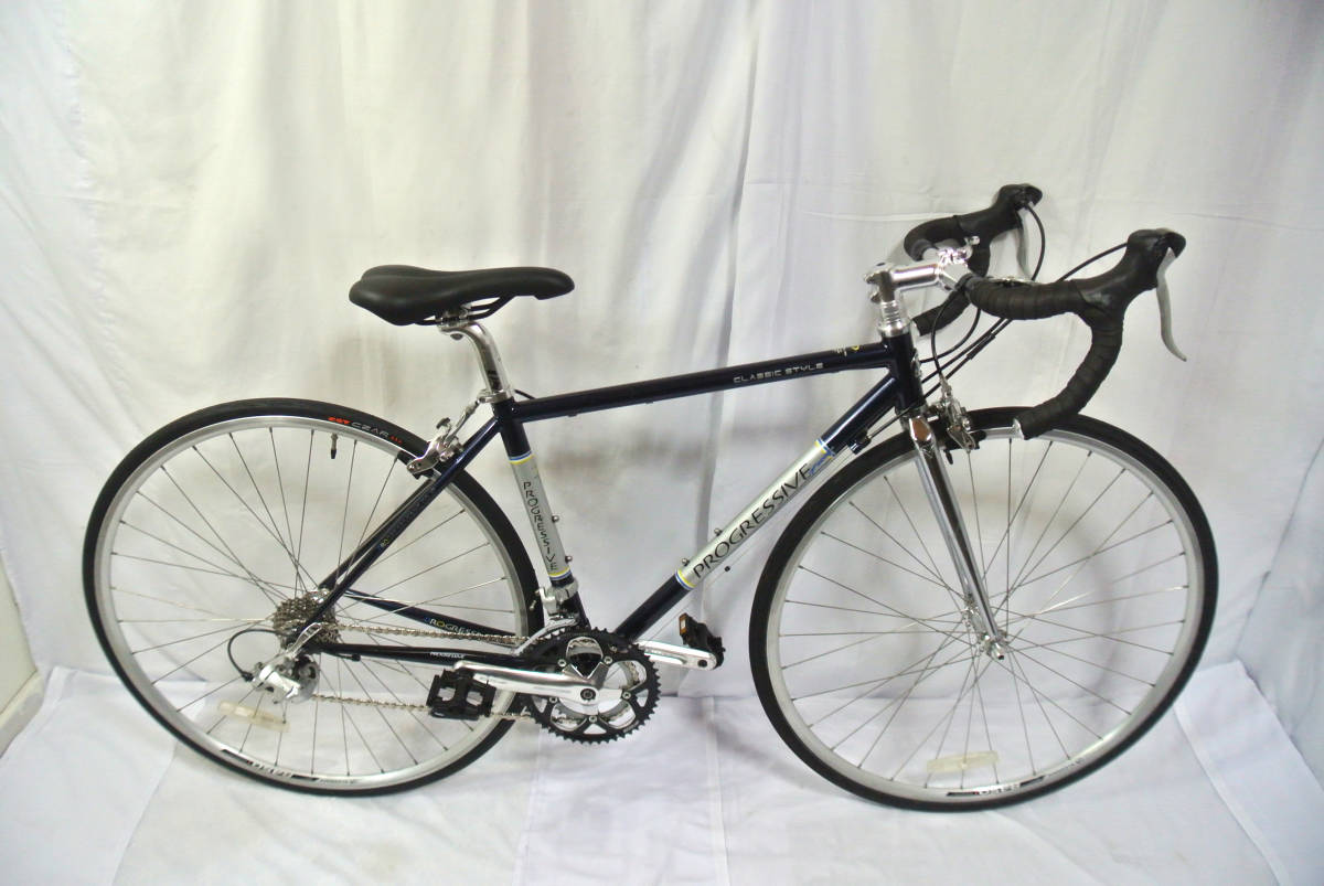 7-065 ★ 【PROGRESSIVE】※ CLASSIC STYLE 軽快ロードバイク 16段 青色 中古自転車