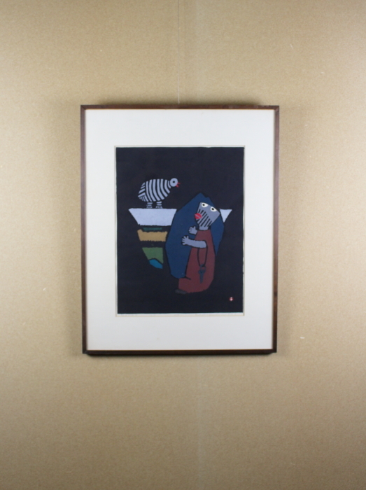 畦地梅太郎 鳥とかたる 木版画 愛媛県 1968年作(木版画)｜売買された 