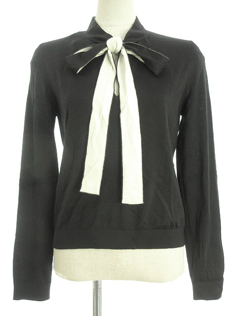格安，新品 レッド ヴァレンティノ RED VALENTINO リボン ニット S ブラック 黒 ボウタイ ウール シルク カシミヤ トップス レディース(女性用)｜売買されたオークション情報、yahooの商品情報をアーカイブ公 女性用