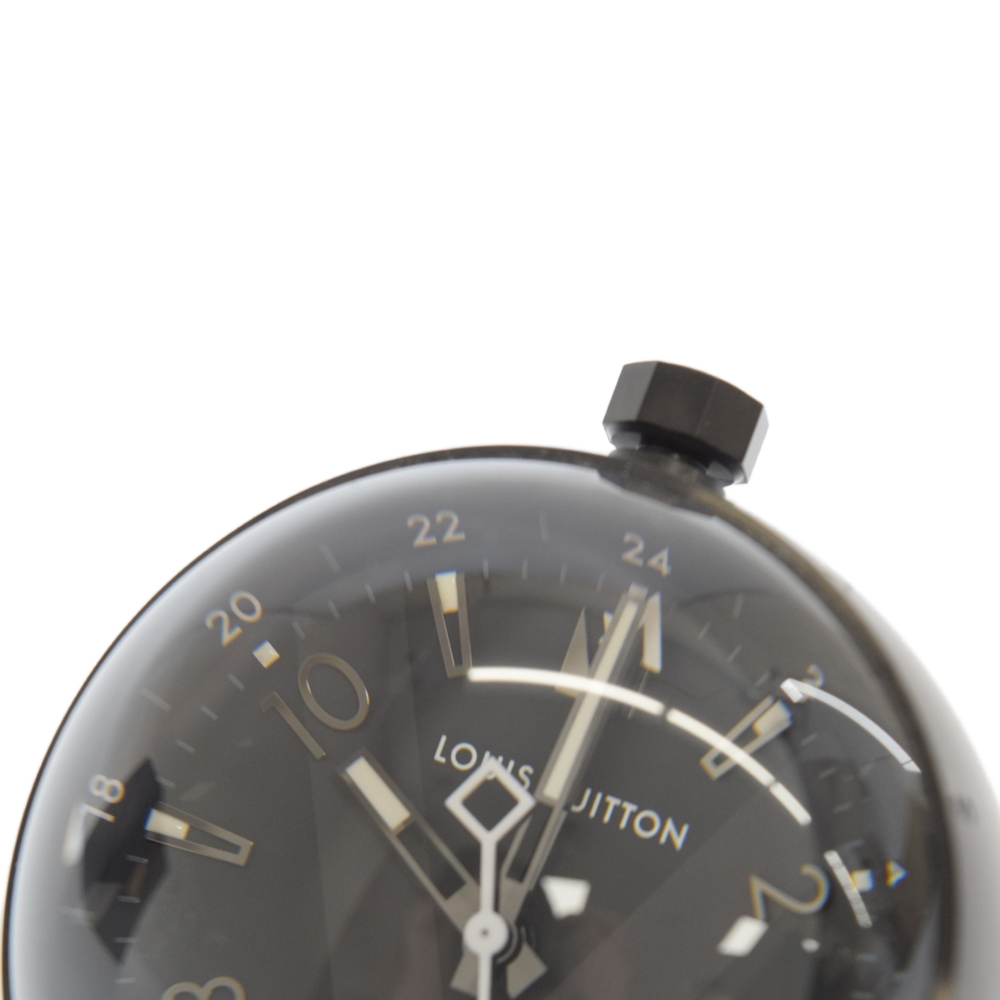 【希少品】 ヴィトン Q1Q000 タンブール GMT 置き時計 ルイヴィトン タンブール GMT テーブルクロック 置き時計 ブラック