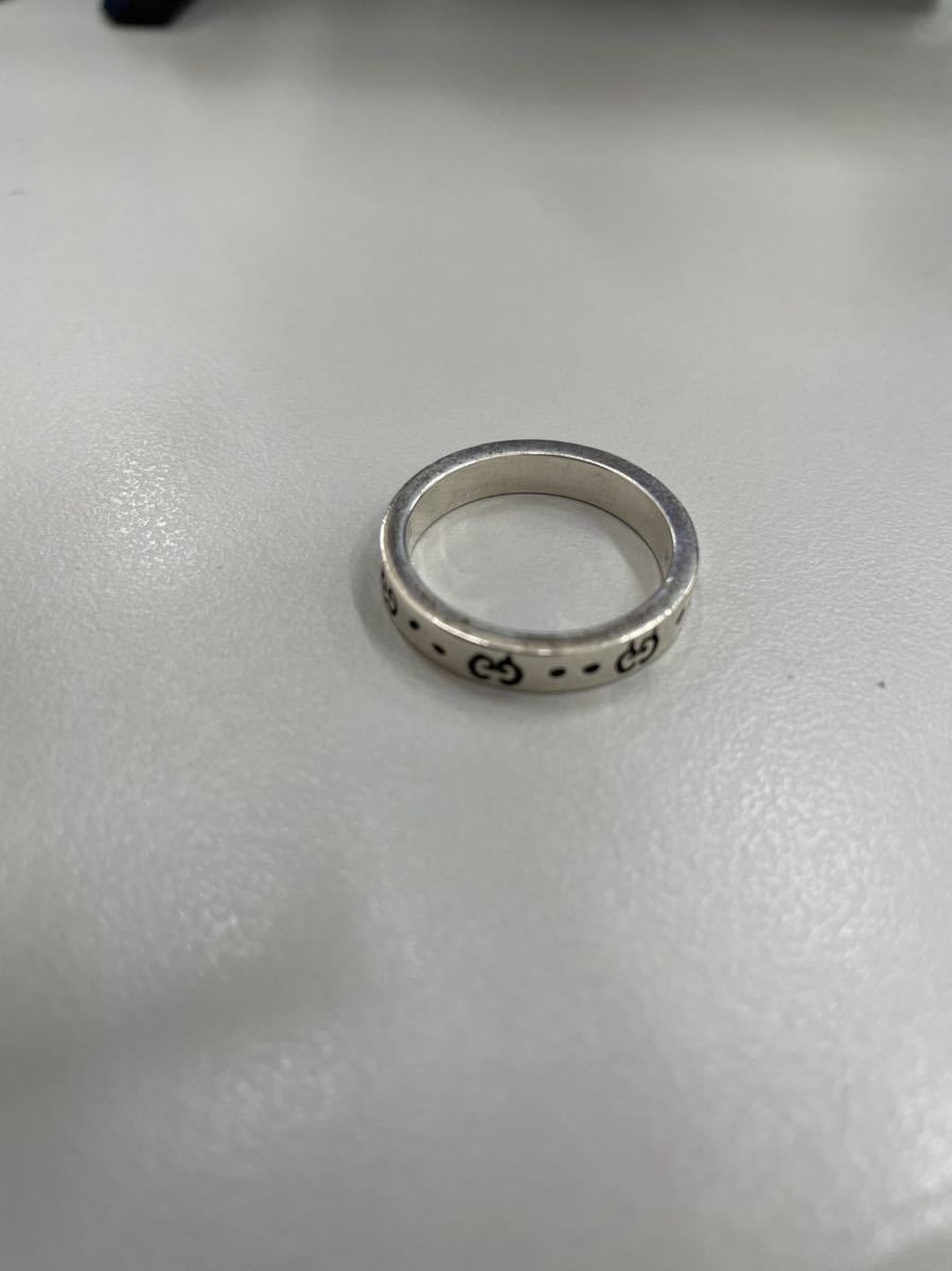 I][1263]GUCCI リング GGマーク スターリングシルバー 20号 指輪 Ag925