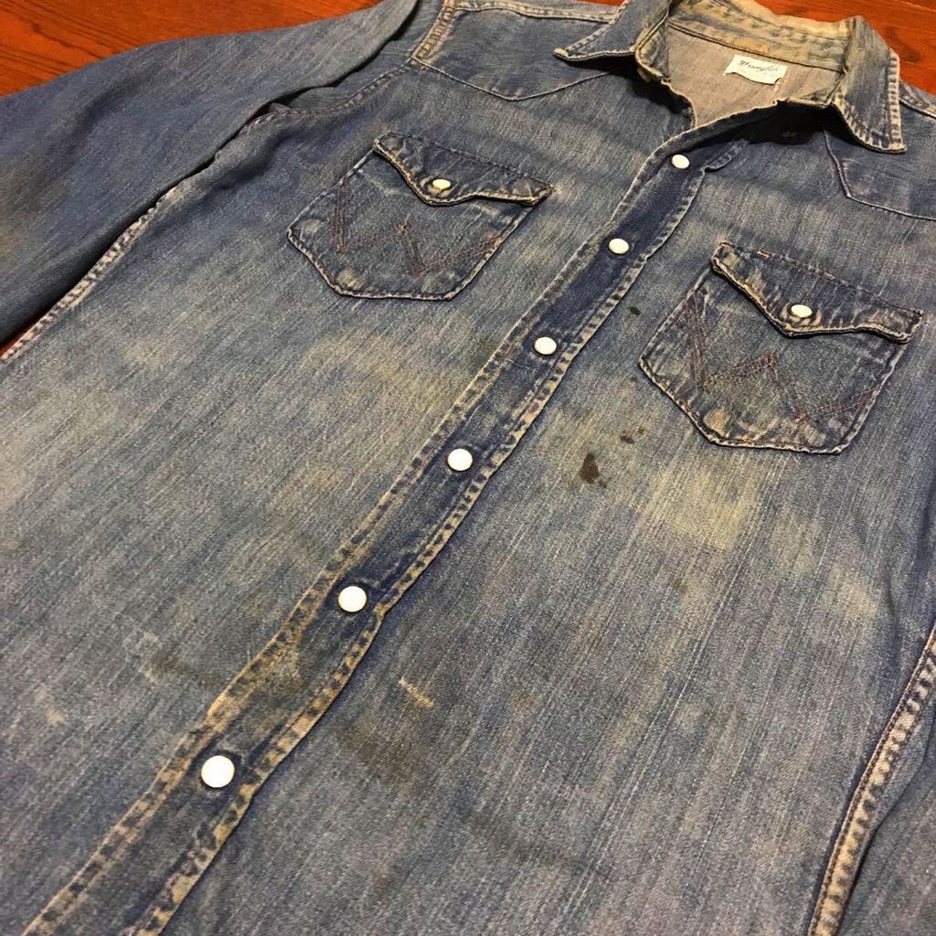 ラングラー デニムシャツ 年代 70年代Wrangler デニムバナー です 70 