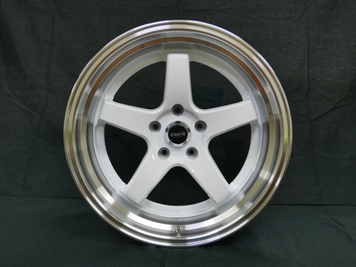 CLEAVE RACING FL53 18x9.5J ±0 5H-114.3 ホワイト/マシンド 2本セット 