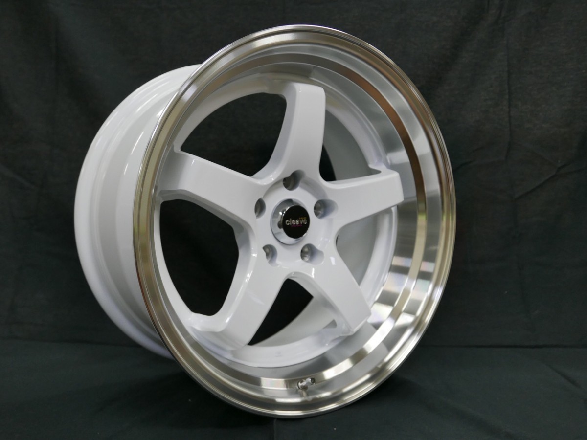 CLEAVE RACING FL53 18x9.5J ±0 5H-114.3 ホワイト/マシンド 2本セット 