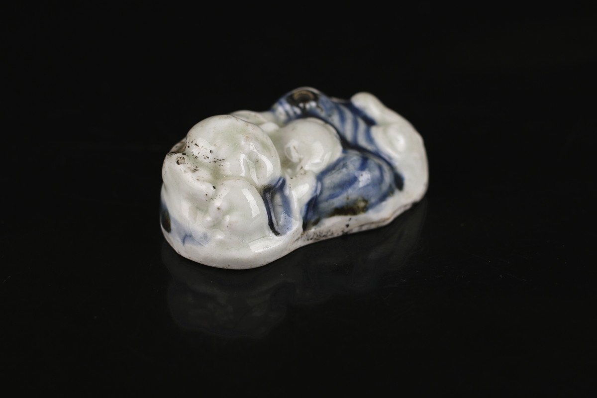 C8692 江戸時代 【平戸焼】 布袋 水滴／状態いい美品！r(陶磁一般