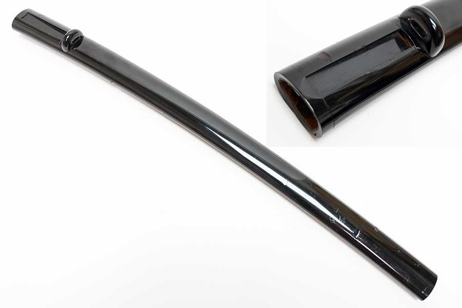 黒呂塗鞘　小柄笄櫃　赤銅地三重しとどめ　　　刀装具 太刀 拵 小柄笄 目貫