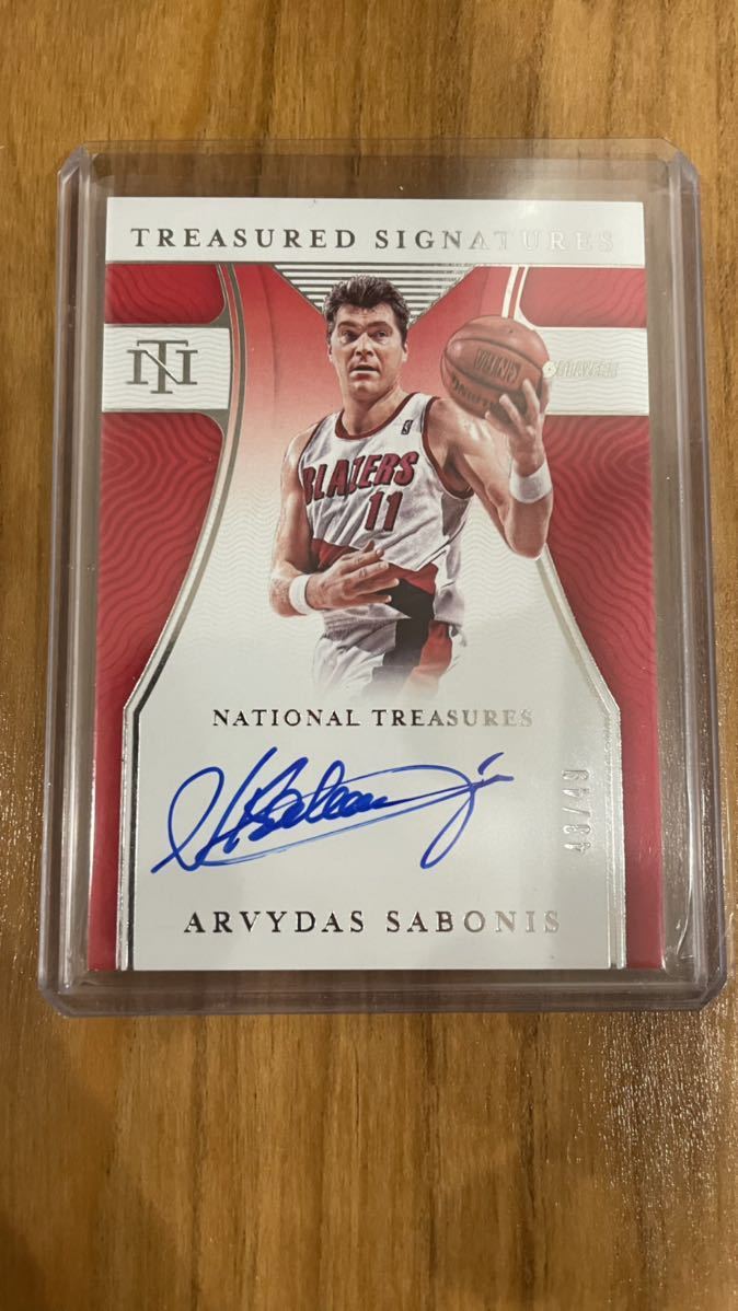 Arvydas Sabonis national treasures trailblazers 直筆サインカード 直書き 49シリ lillard logo nba card