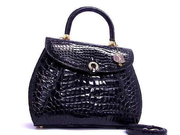 1円 □極上□本物□JRA公認□美品□ クロコダイル 2WAY ワン