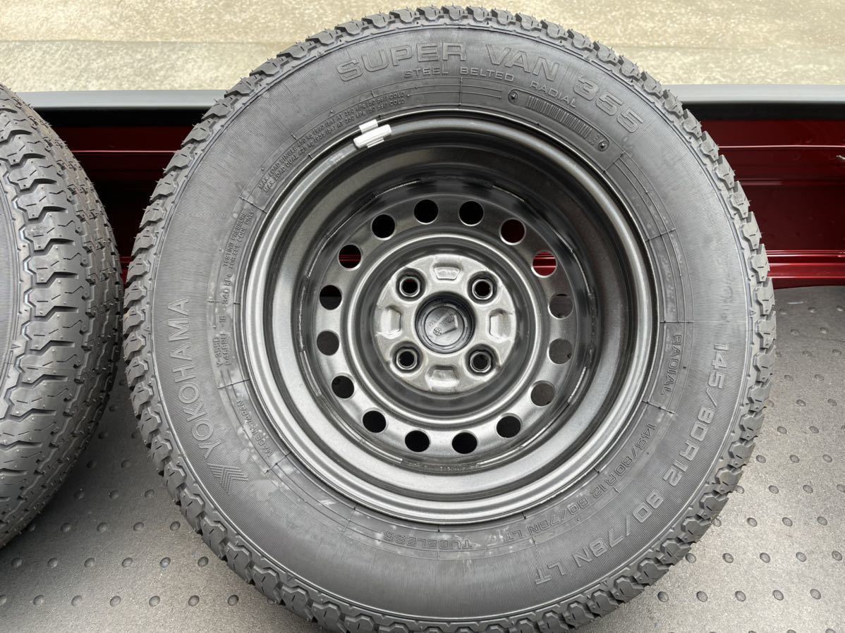 ダイハツハイゼット新車外しタイヤホイール ヨコハマタイヤ 145/80R12 