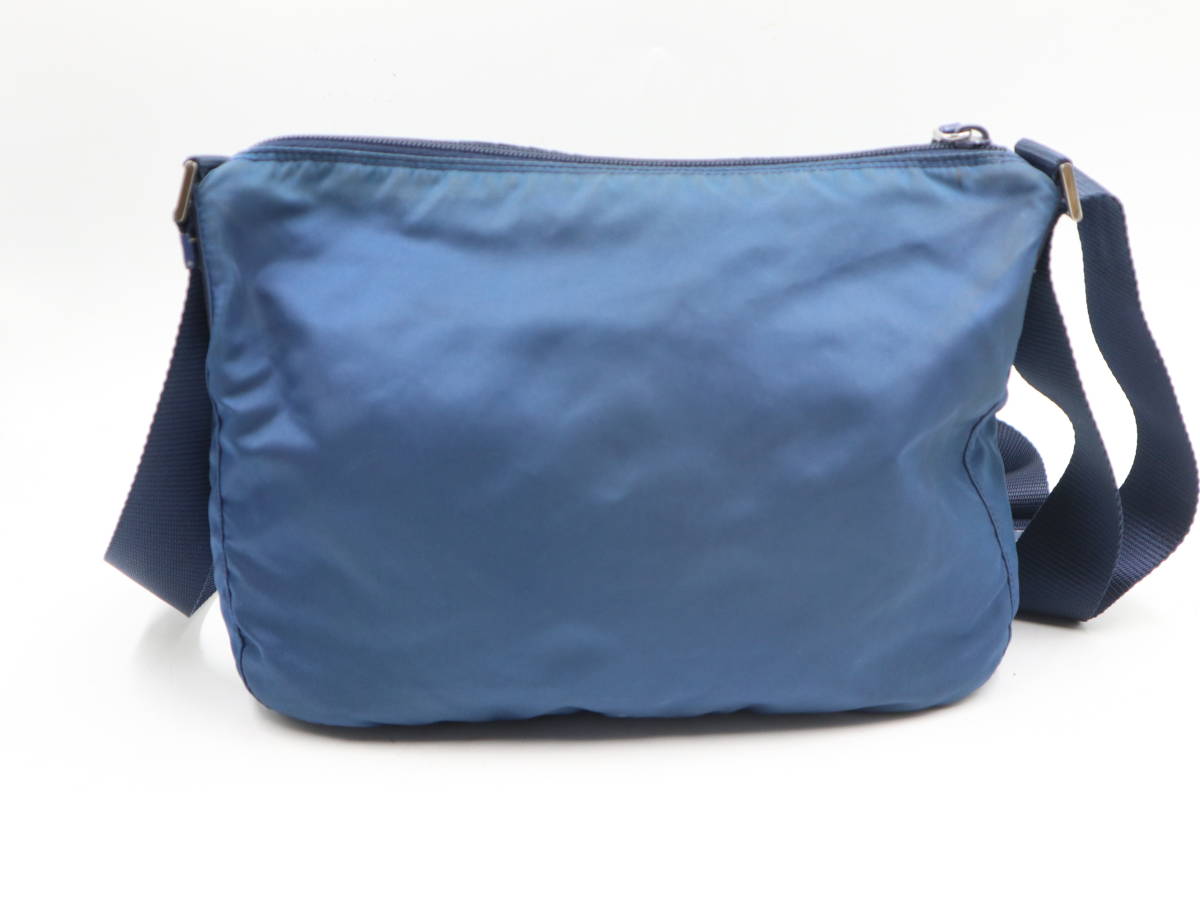 PRADA プラダ ショルダーバッグ ミニショルダー　ナイロン 青　三角ロゴ ☆PRADA プラダ ショルダーバッグ ナイロン 三角ロゴプレート 青