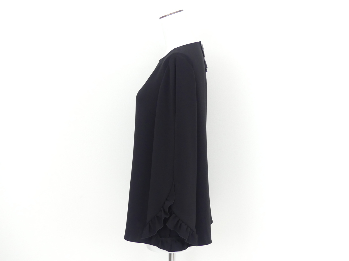 FOXEY NEWYORK ブラウス 40 ブラック アセテートBLEND#袖コンシャス 