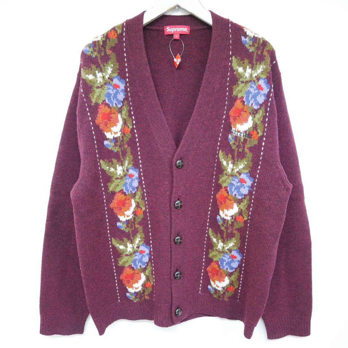 激安大特価，新品 1円 国内正規 Supreme 19AW 19FW Floral Stripe Cardigan フローラルストライプカーディガン フラワー Red レッド 赤 L(その他)｜売買されたオークション情報、yahooの商品情報をアーカイブ公開 - オークフ 男性用