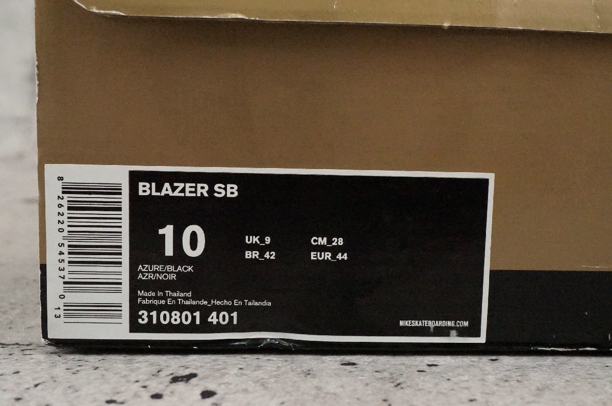 28cm NIKE ナイキ BLAZER SB AZURE/BLACK 310801-401 ブレーザー 