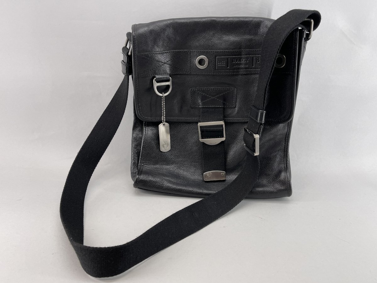BALLY バリー レザー ショルダーバッグ 黒[325918 BALLY バリー ブラック メコイ MECOY オールドバリー
