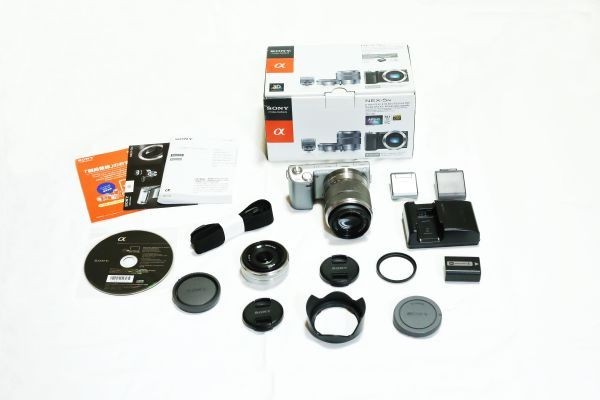 KN0027/美品/ソニー/NEX-5N/ダブルレンズキット(シルバー)/デジタル