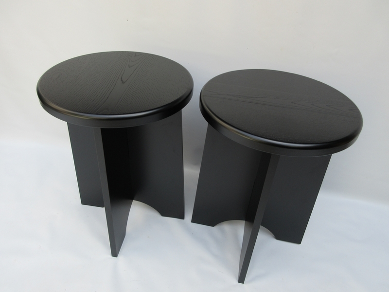 円椅 茶道具 立礼 裏千家 柿合せ 掻合塗 組立式 2脚 天然木