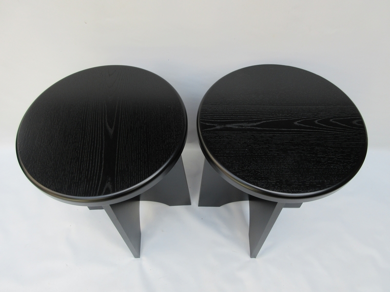 円椅 茶道具 立礼 裏千家 柿合せ 掻合塗 組立式 2脚 天然木