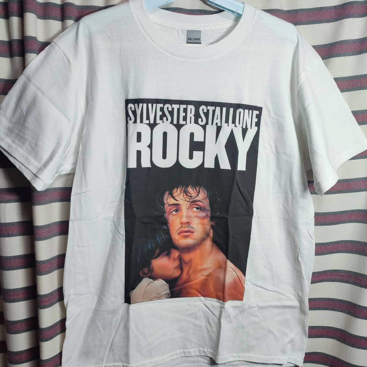 映画『ロッキー』（Rocky） Tシャツ 白L ビッグプリント【 L サイズ】シルヴェスター・スタローン　送料無料/新品◆