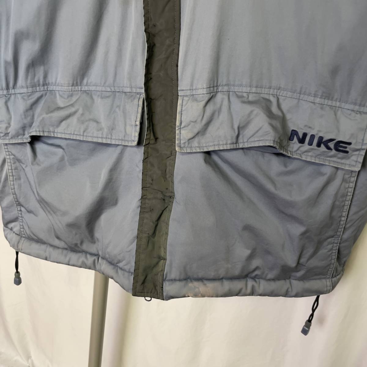 00s NIKE リフレクター テクニカル ダウン ジャケット XL ブルーグレー 