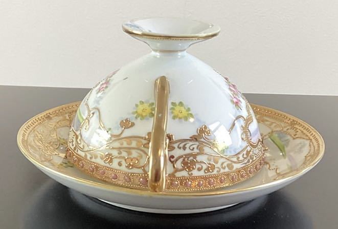 オールドノリタケ トリオ 公式通販 販売店 美品！ 湖水風景と小バラ柄