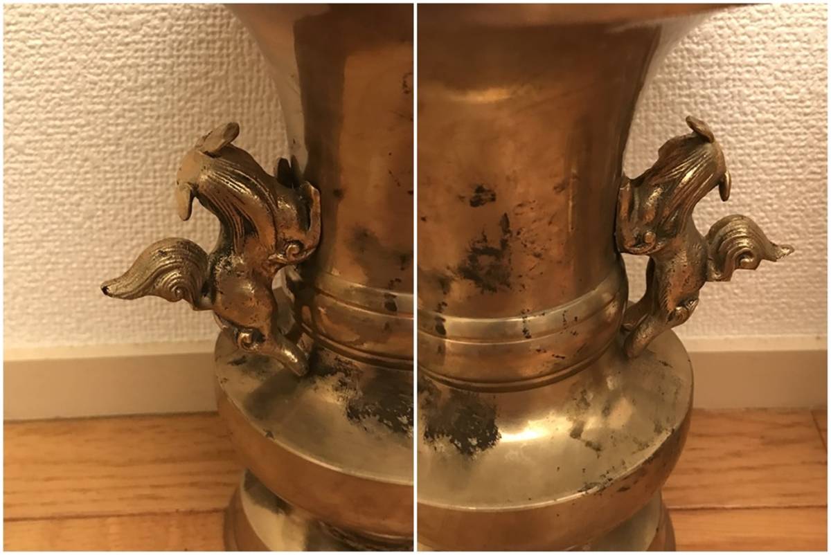 仏壇店 在庫 仏具 花立 大きい《和》在印 寺院仏具 2点 【公式通販】