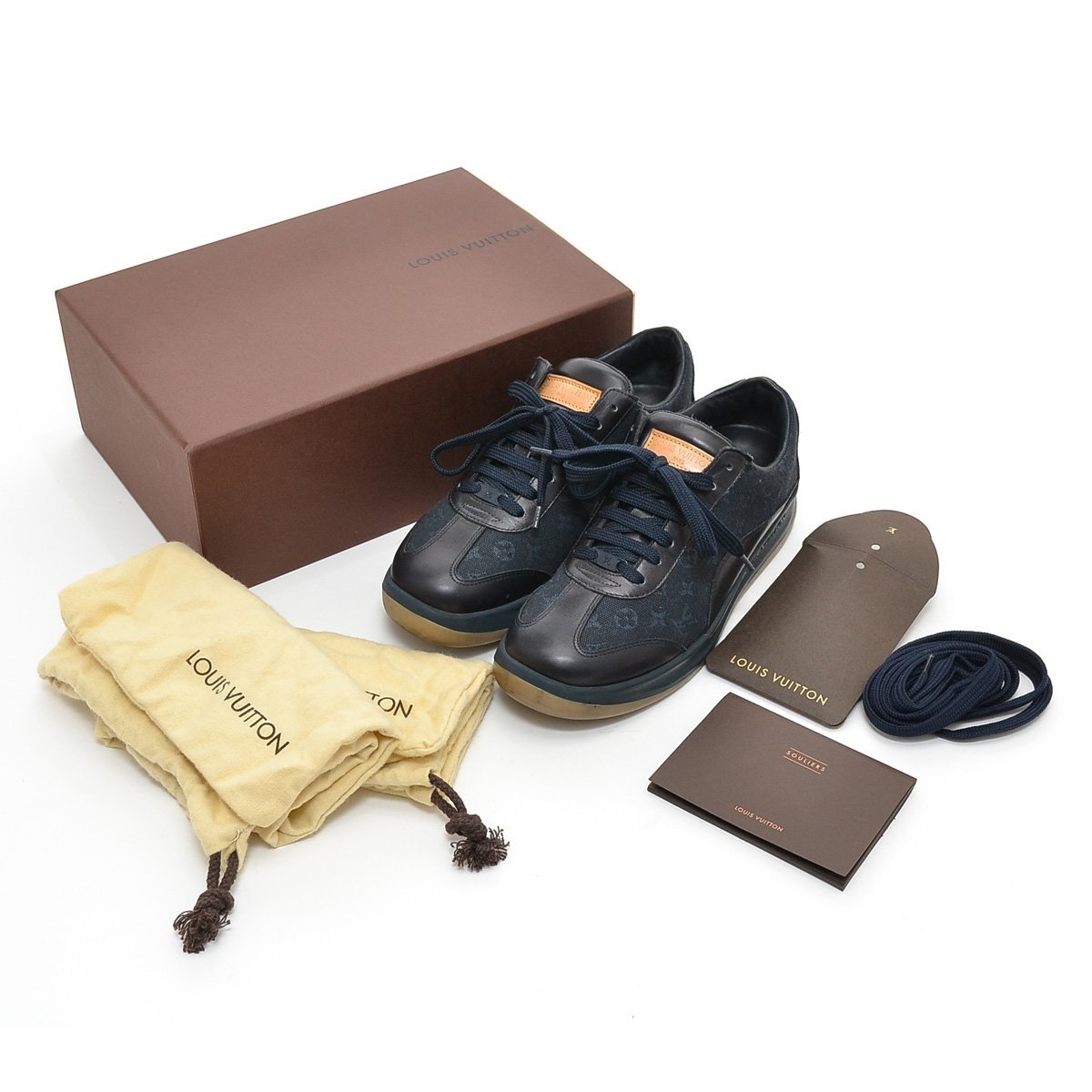 □449393 LOUIS VUITTON ルイヴィトン キャンバスレザースニーカー