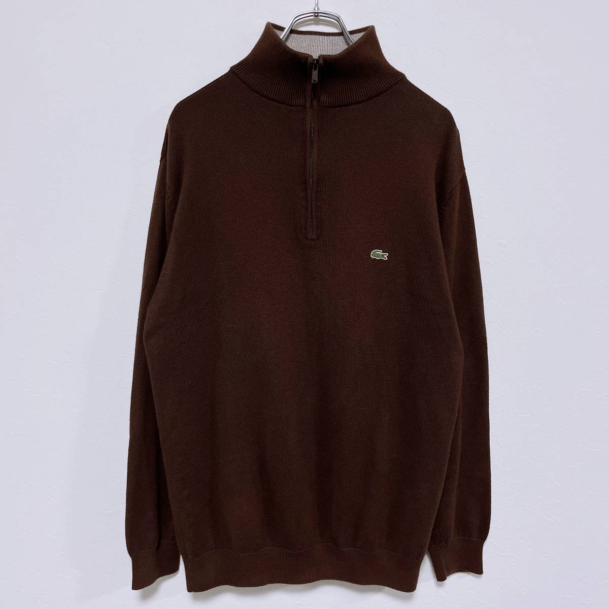 ラコステ LACOSTE コットン生地 ハーフジップ ニット セーター メンズ 