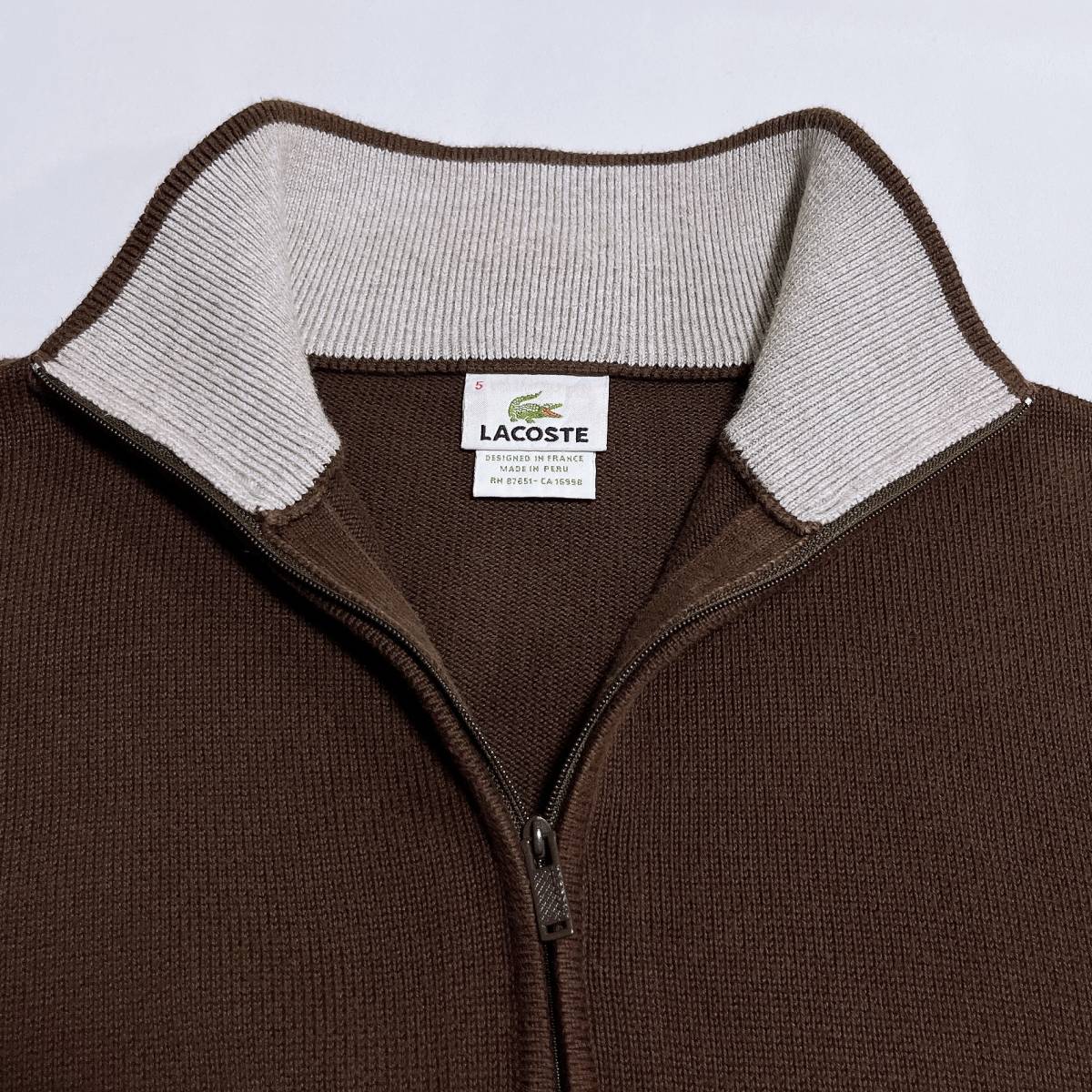 ラコステ LACOSTE コットン生地 ハーフジップ ニット セーター メンズ 